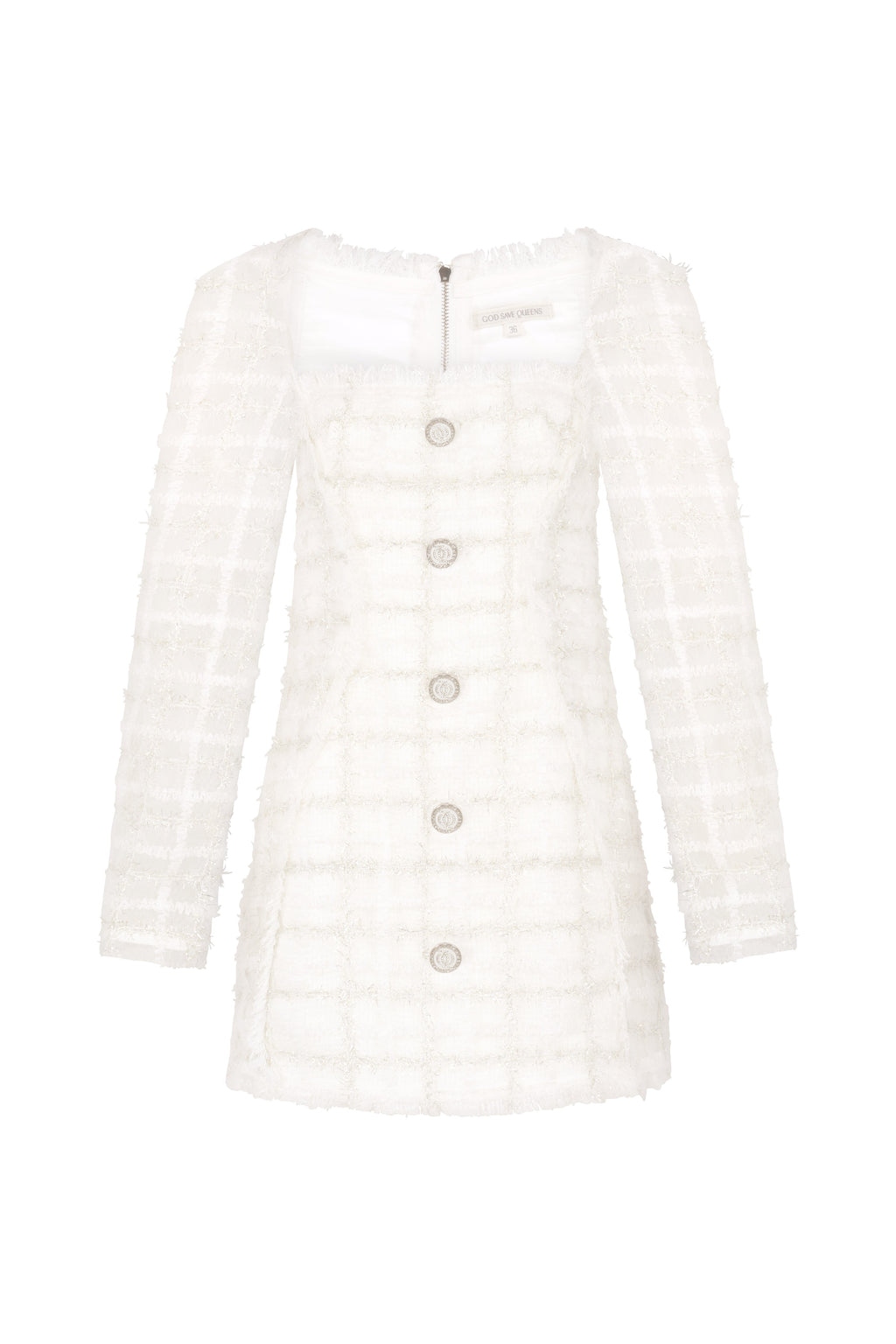 Executive Tweed Dress White