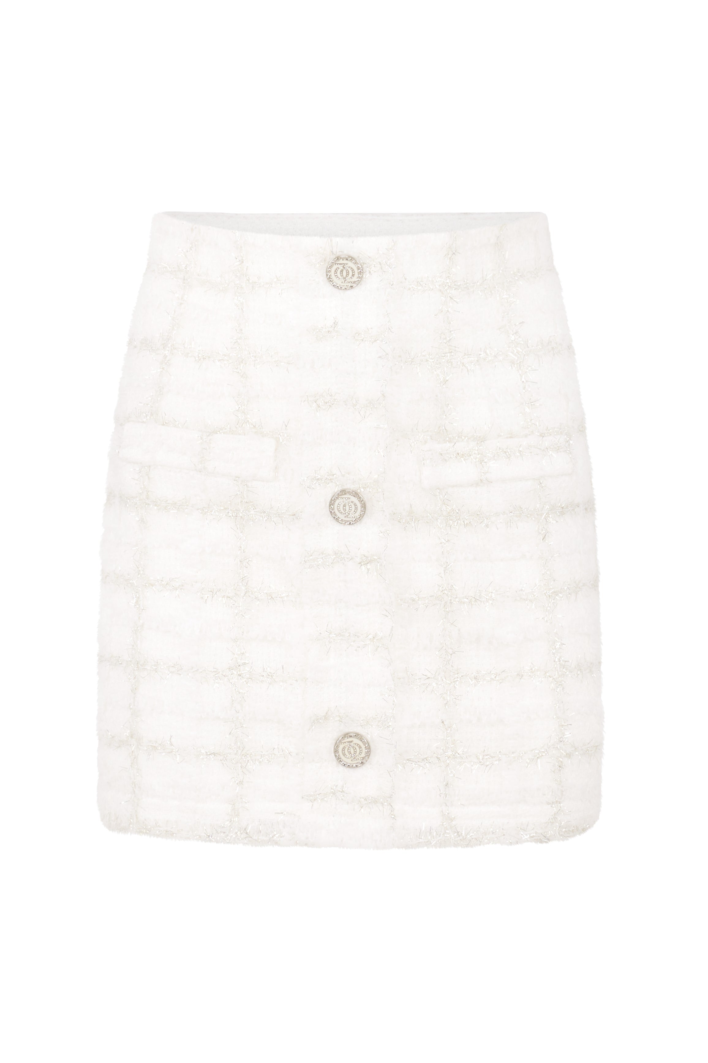 Executive Tweed Skirt White